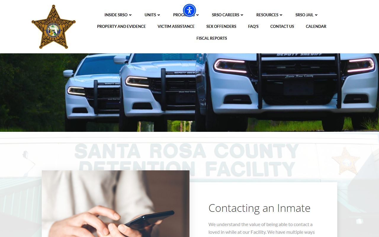 Santa Rosa County jail inmate mail, phone, and video contact information